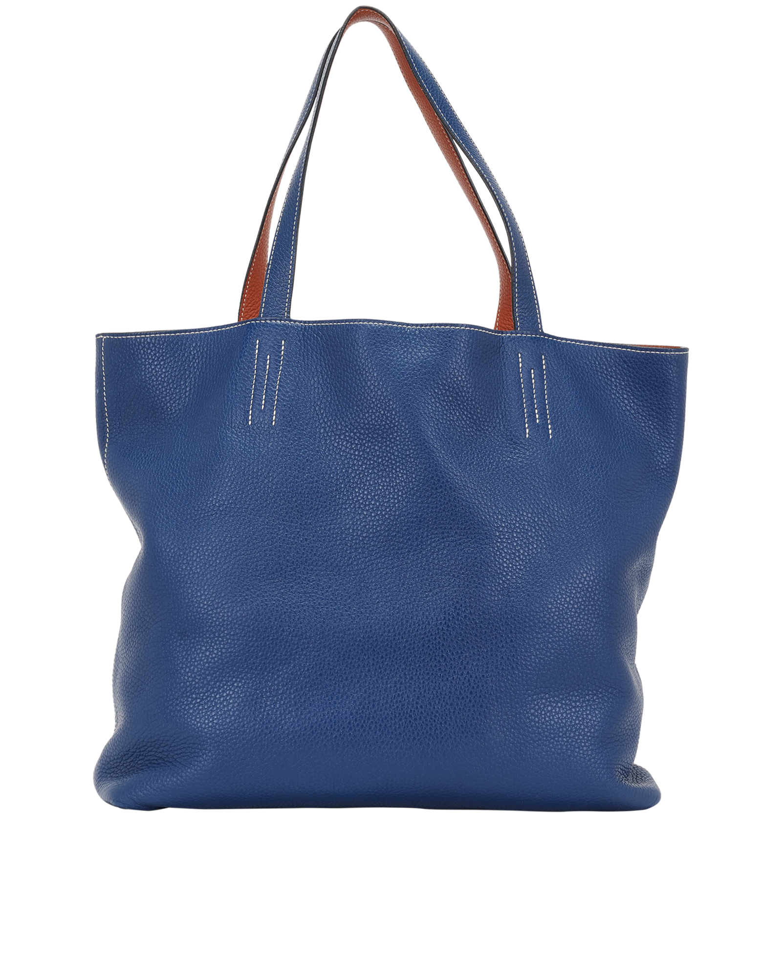 Double sense Tote 40 In Deep Blue Brique Clemence Leather, &pound;950, Handbags, Blue, Leather, Back view